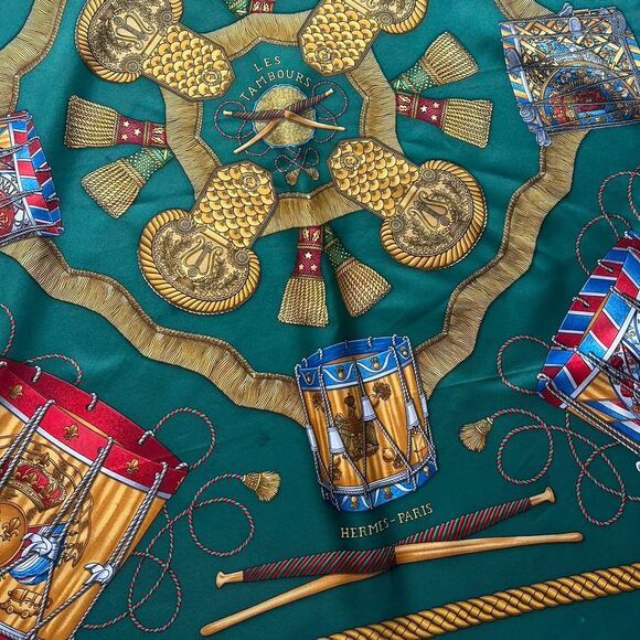 Hermes Tambours Carre 90 Silk Scarf - Picture 5 of 7